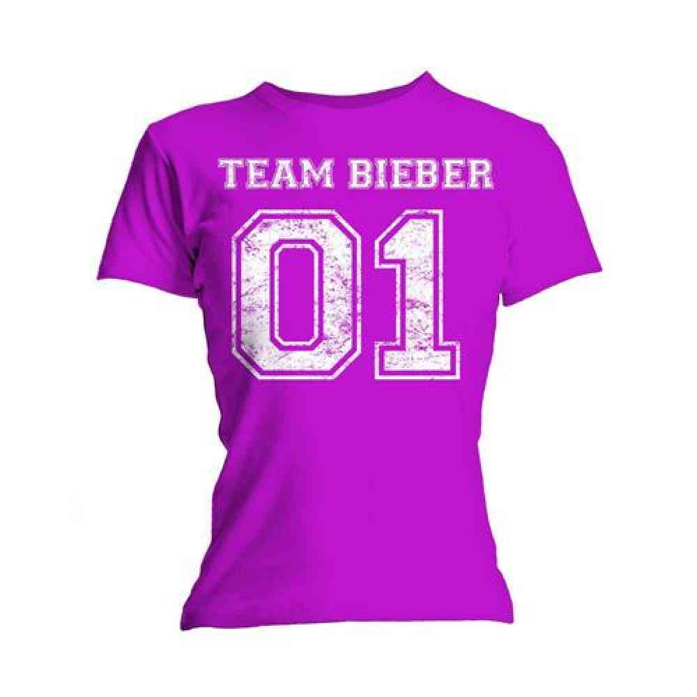 Justin Bieber - Team Bieber Dames Tshirt - Roze